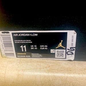 Air Jordan 1 Low Gym Red/Black White